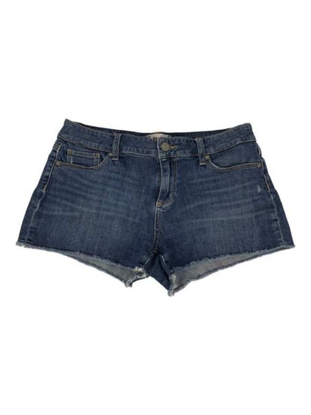 Paige Bobby Short Womens Denim Cutoff Shorts Size 28 Blue Stretch Casual Summer